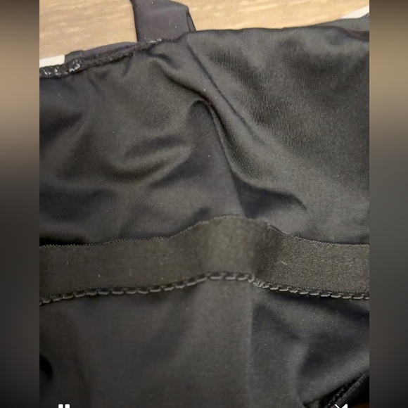 Coral Reef Traveler Tankini Top Black/White Stripe Faux Buttons, Tie Front M - Picture 10 of 12